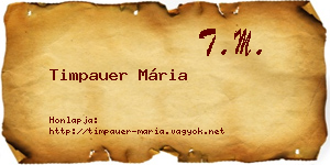 Timpauer Mária névjegykártya